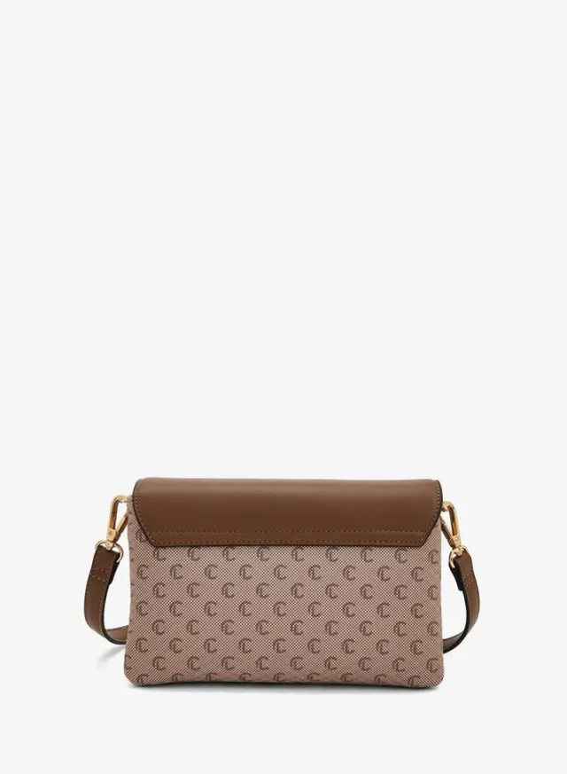 Monogram Print Crossbody Bag With Button Closure – صورة 5