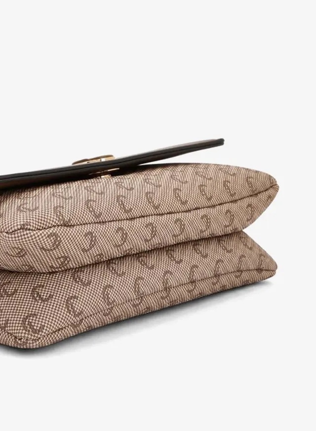 Monogram Print Crossbody Bag With Button Closure – صورة 6