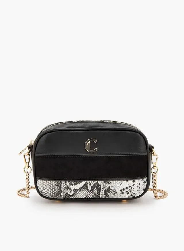 Animal Print Crossbody Bag With Zip Closure