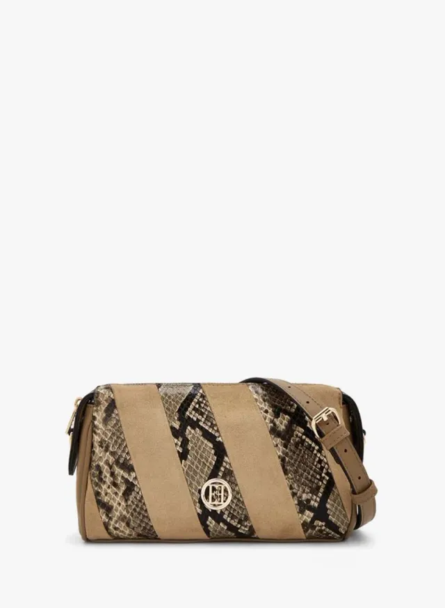 Textured Crossbody Bag With Zip Closure