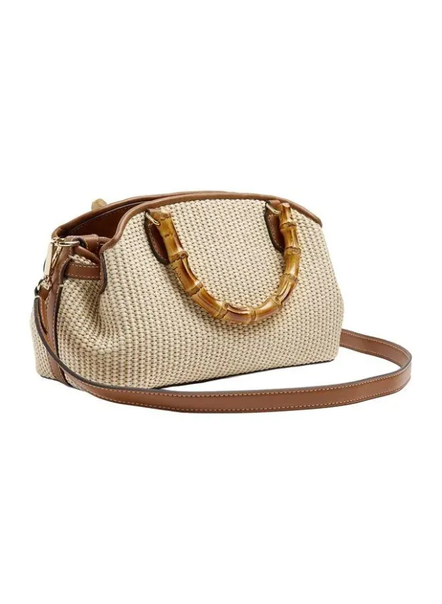 Oval Tote Bag With Paper Straw Effect – image 3