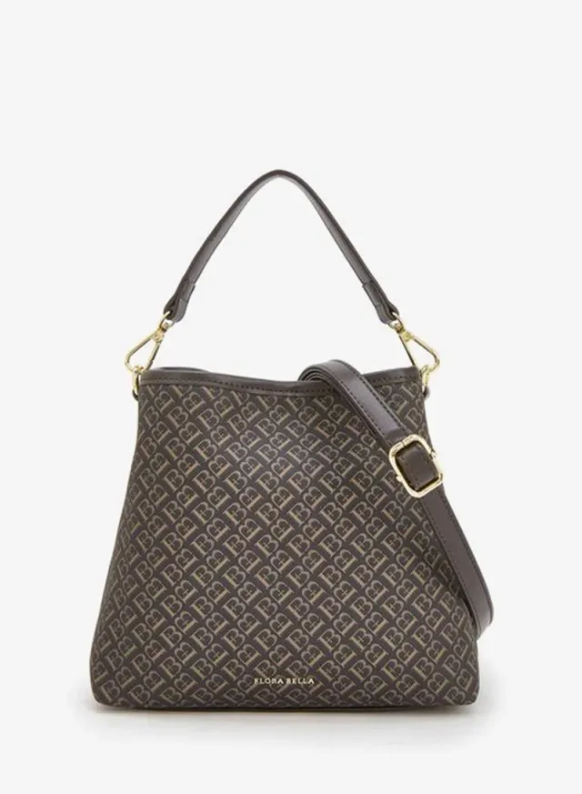 Monogram Print Tote Bag With Detachable Strap