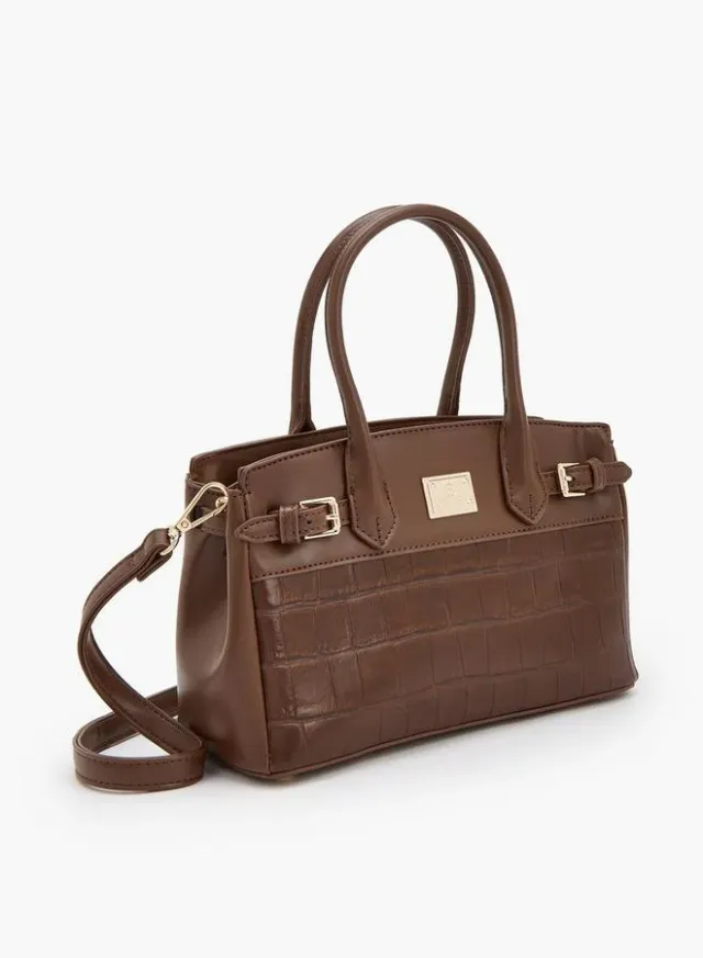 Textured Crossbody Bag With Detachable Strap – صورة 3