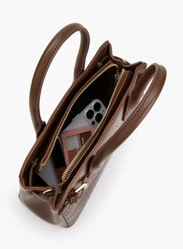 Textured Crossbody Bag With Detachable Strap – صورة 7