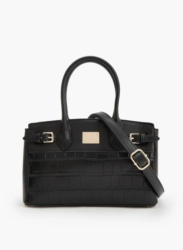 Textured Crossbody Bag With Detachable Strap