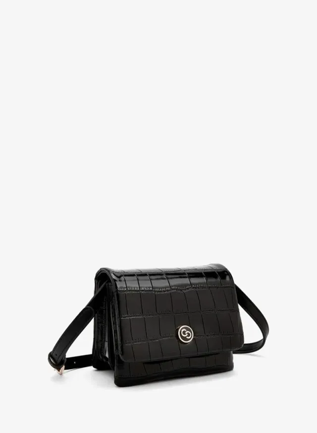 Textured Crossbody Bag With Magnetic Clasp Closure – صورة 4