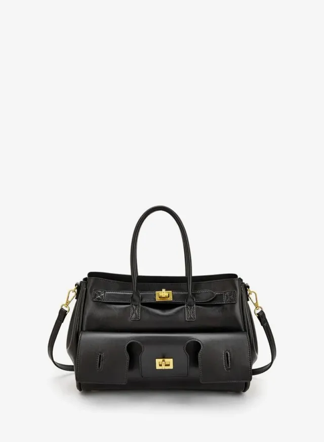 Solid Tote Bag With Detachable Strap