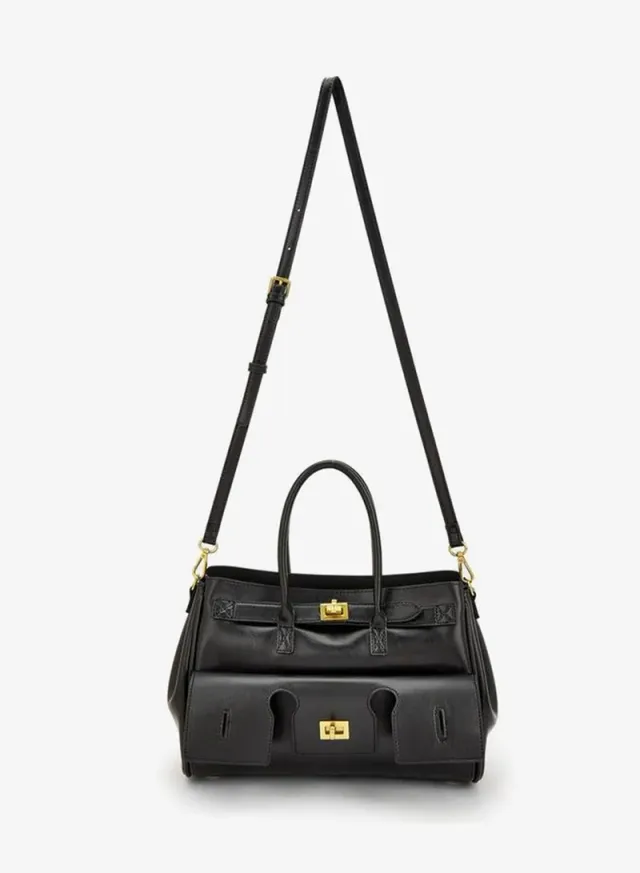 Solid Tote Bag With Detachable Strap – صورة 2
