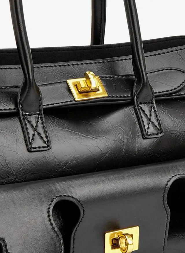 Solid Tote Bag With Detachable Strap – صورة 4
