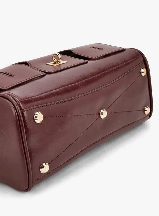 Solid Tote Bag With Detachable Strap – صورة 3
