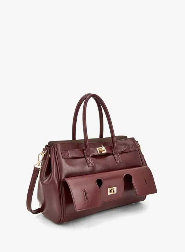 Solid Tote Bag With Detachable Strap – صورة 5