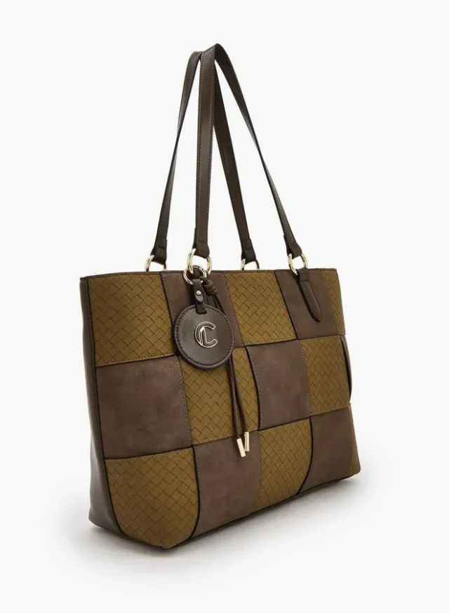 Panelled Tote Bag With Zip Closure – صورة 2