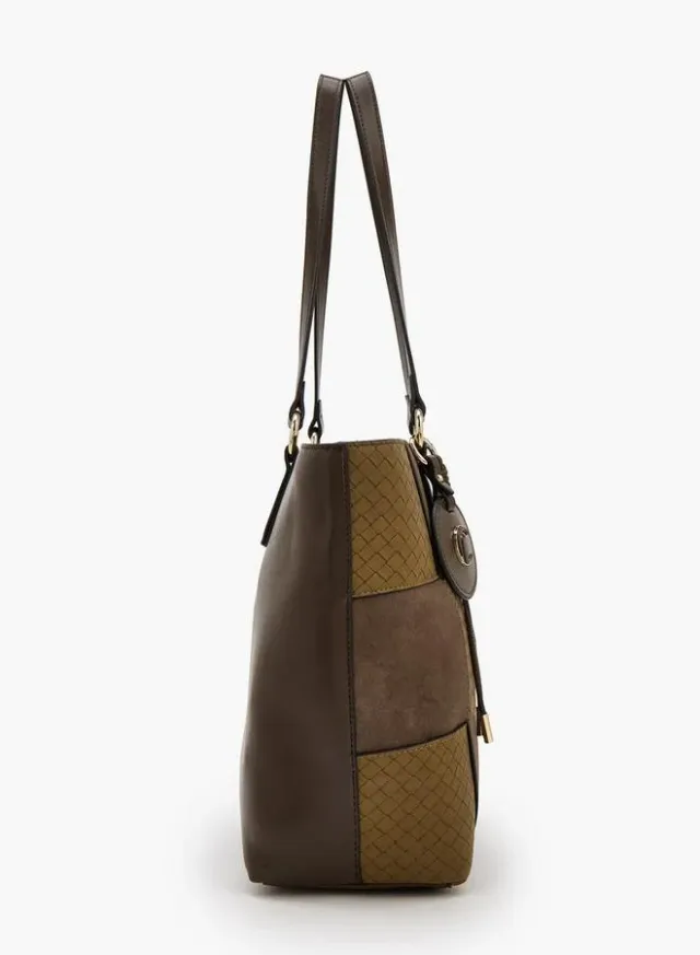 Panelled Tote Bag With Zip Closure – صورة 5