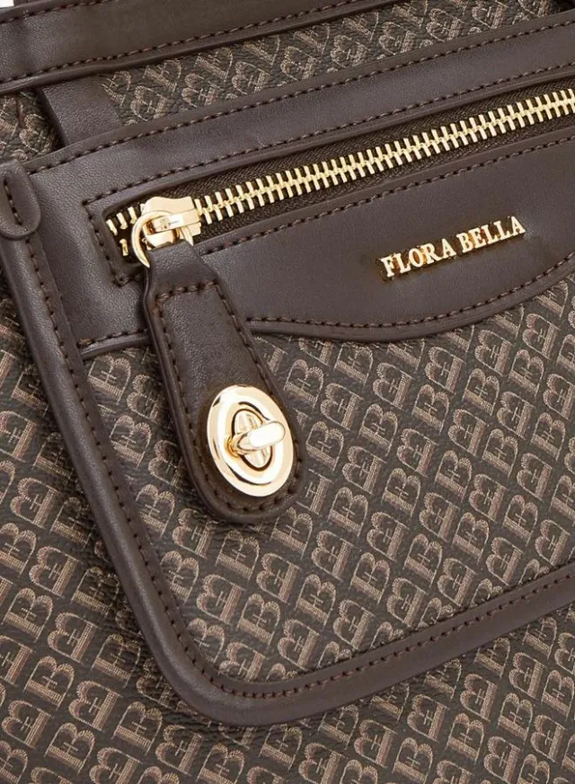 Monogram Print Tote Bag With Front Pocket – صورة 3