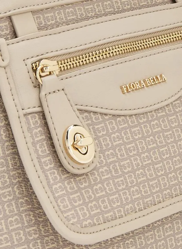 Monogram Print Tote Bag With Front Pocket – صورة 3