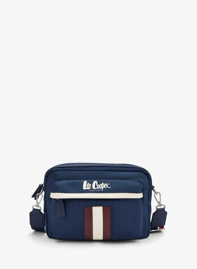 Striped Crossbody Bag With Zip Closure