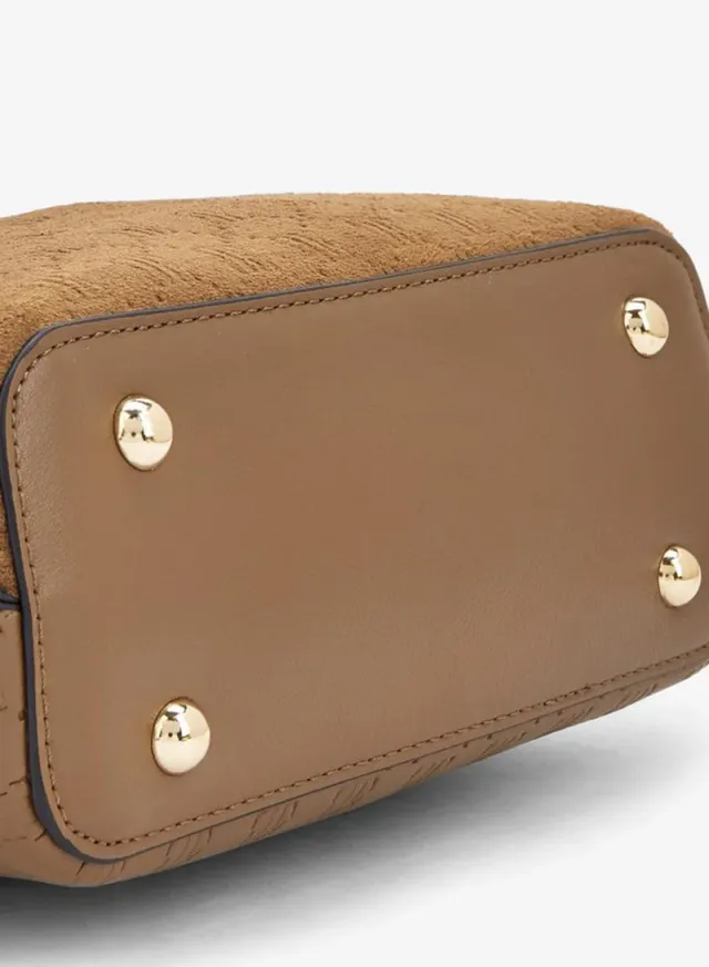 Suede Crossbody Bag With Detachable Strap – صورة 6