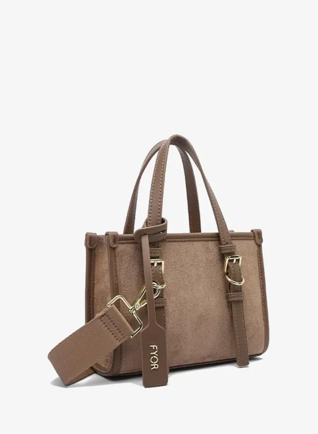 Buckled Suede-Finish Mini Tote DR 015 – صورة 2