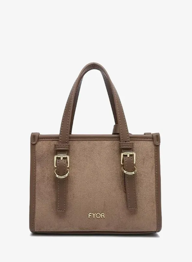 Buckled Suede-Finish Mini Tote DR 015 – صورة 3