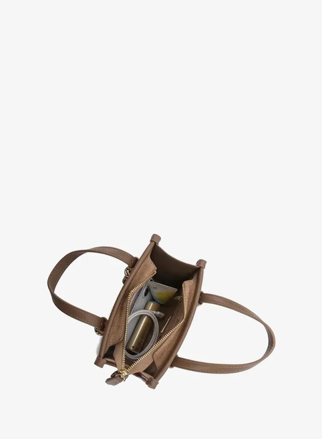 Buckled Suede-Finish Mini Tote DR 015 – صورة 5