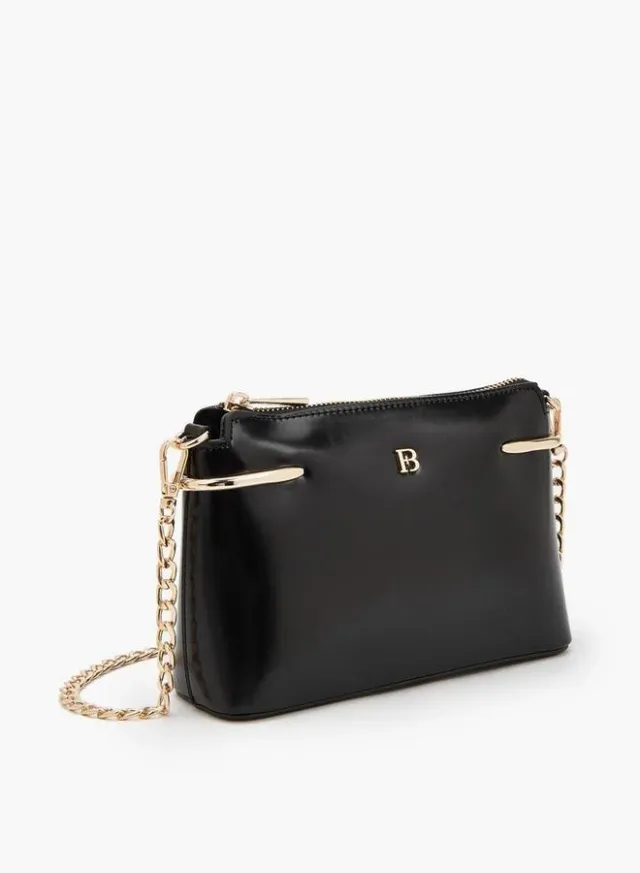 Crossbody Bag With Chain Accent – صورة 3