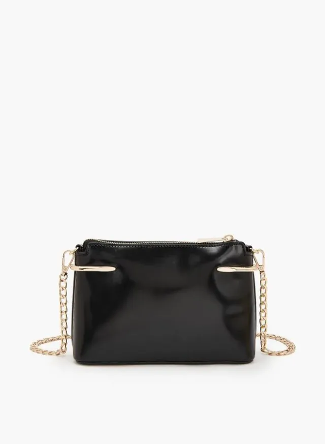 Crossbody Bag With Chain Accent – صورة 4