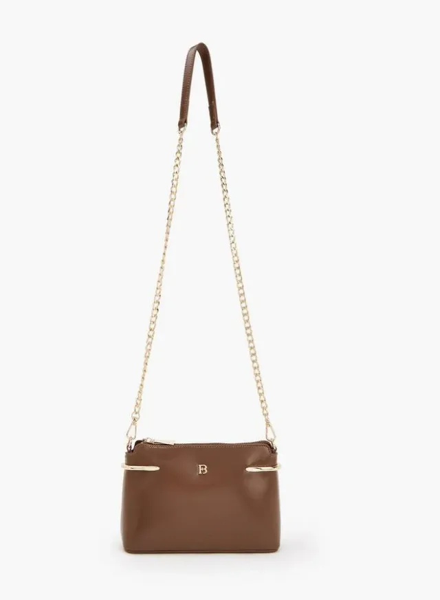 Crossbody Bag With Chain Accent – صورة 2