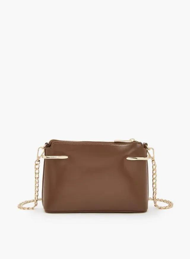Crossbody Bag With Chain Accent – صورة 4