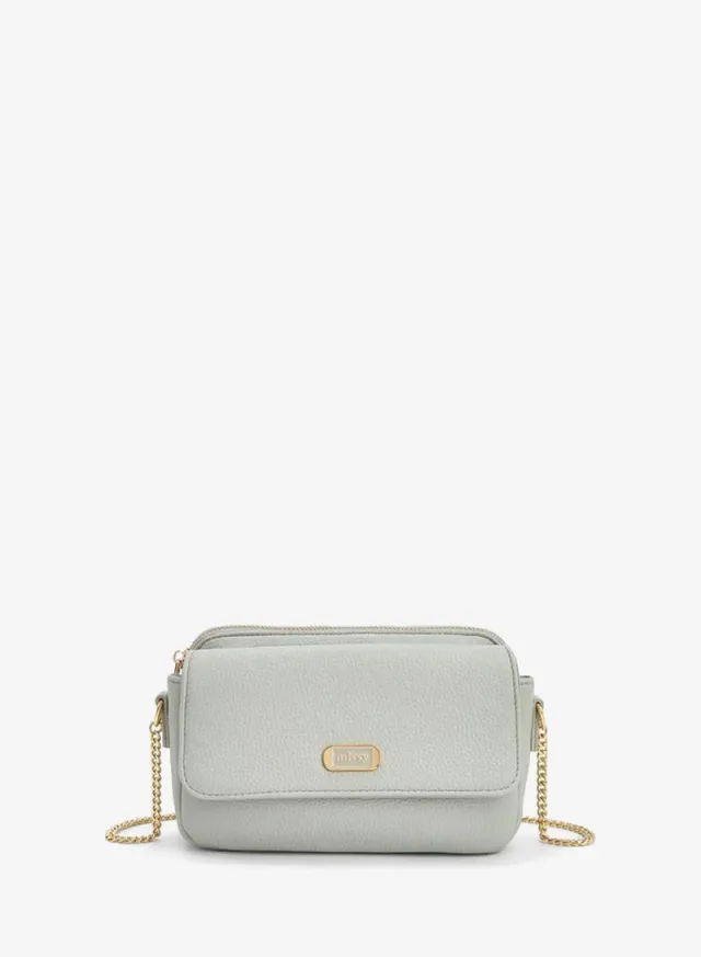Textured Crossbody Bag With Chain Strap