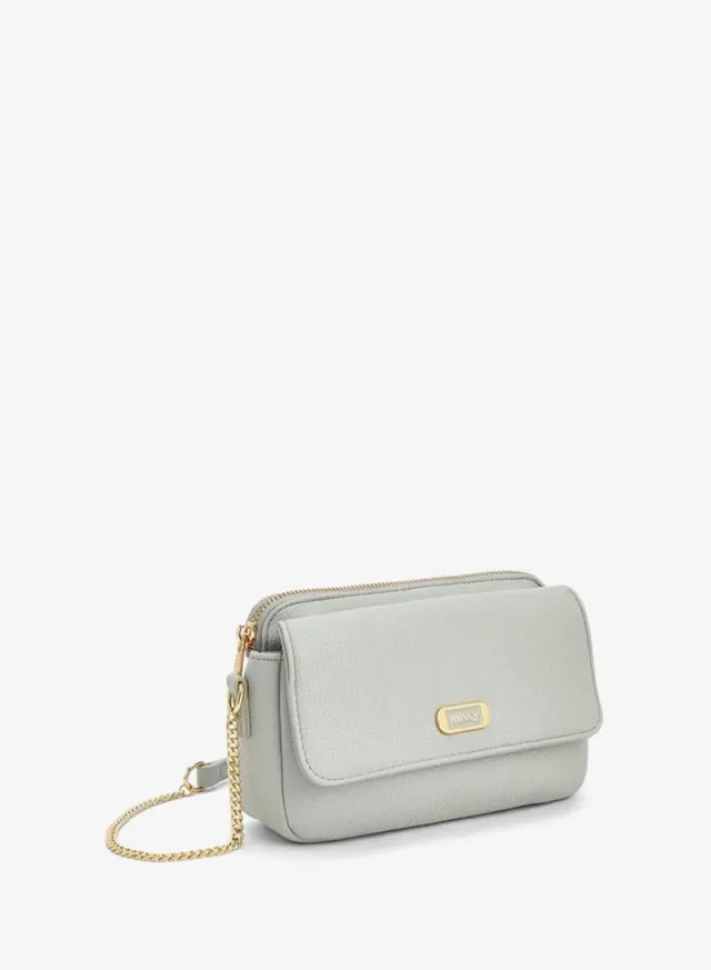 Textured Crossbody Bag With Chain Strap – صورة 3