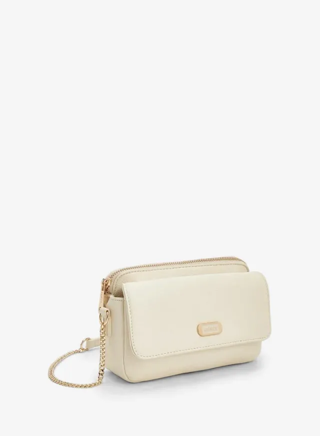 Textured Crossbody Bag With Chain Strap – صورة 3