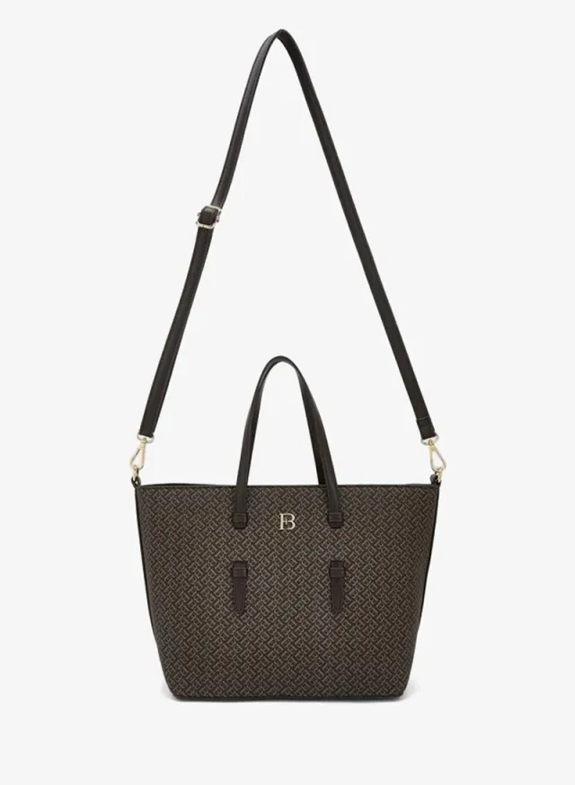 Monogram Print Tote Bag With Detachable Strap – صورة 2