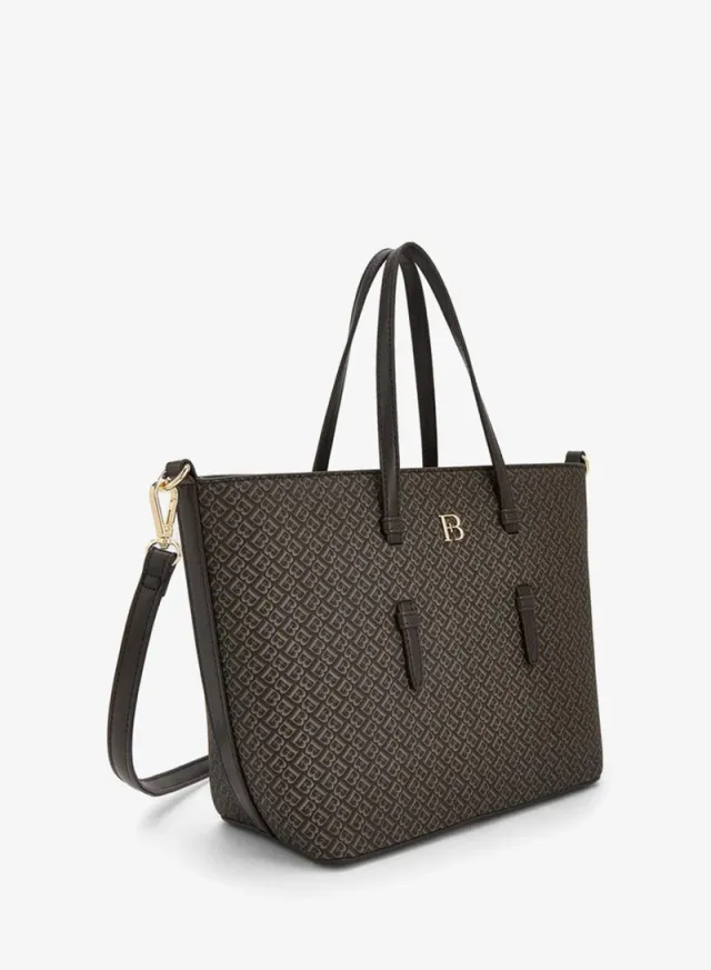 Monogram Print Tote Bag With Detachable Strap – صورة 3
