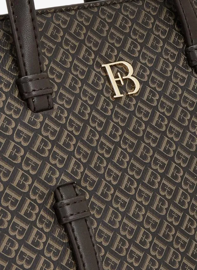 Monogram Print Tote Bag With Detachable Strap – صورة 4