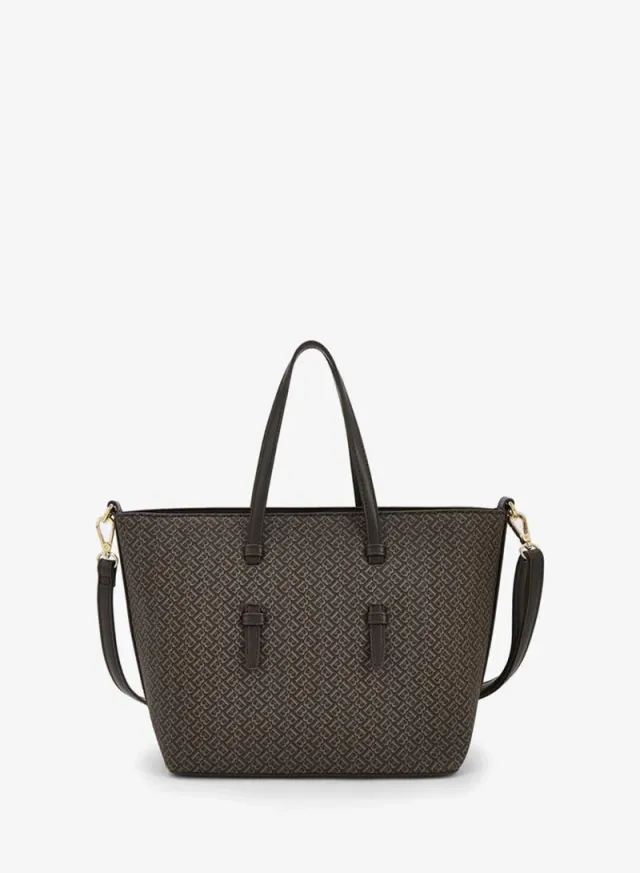 Monogram Print Tote Bag With Detachable Strap – صورة 5