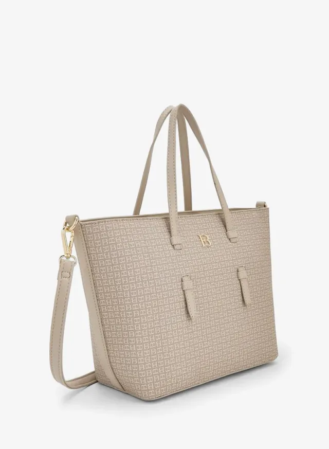 Monogram Print Tote Bag With Detachable Strap – صورة 3