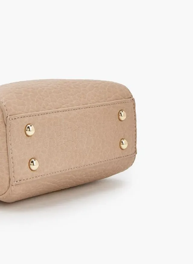 Textured Mini Tote Bag With Scarf Accent – صورة 6