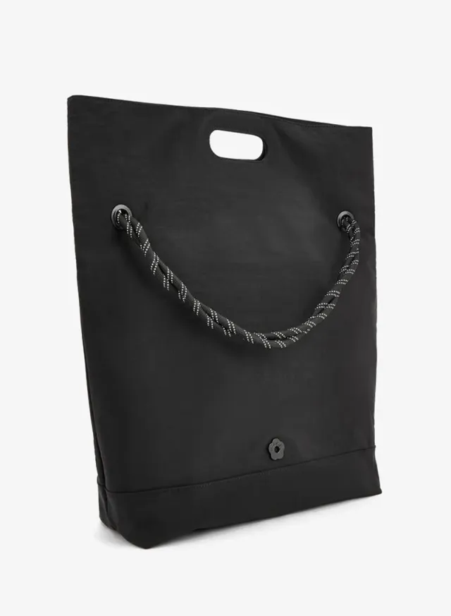 Solid Foldover School Shopper Bag With Braided Handle - 41x13x31 CM – صورة 6