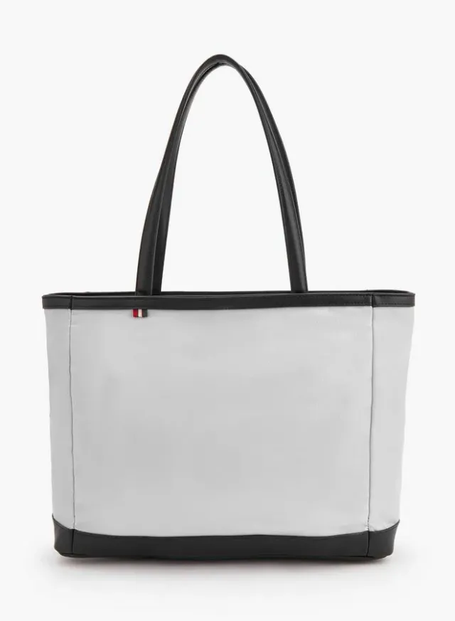 Colourblock School Tote Bag With Zip Closure - 40x14x31 CM – صورة 4