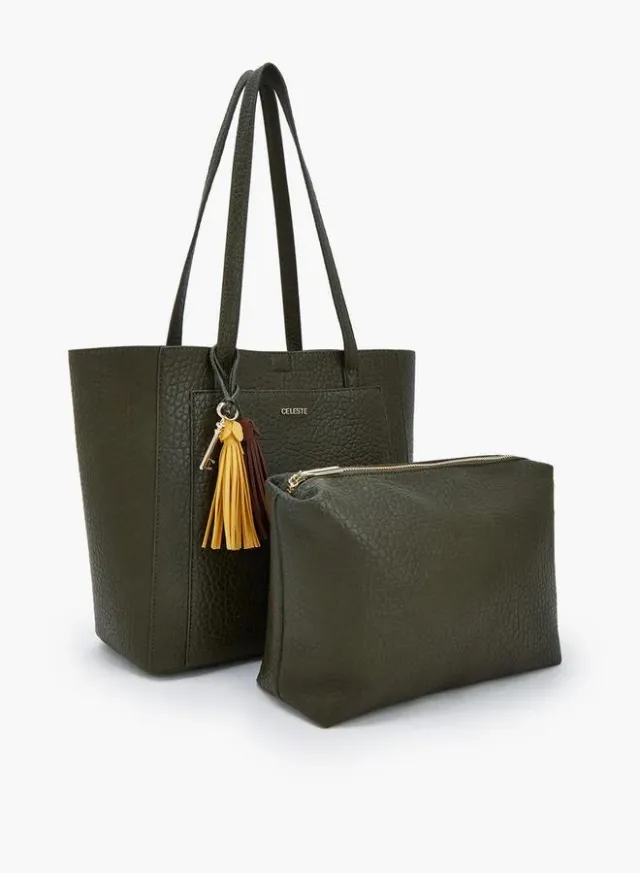 Textured School Tote Bag With Pouch - 37x13.5x28 CM – صورة 3