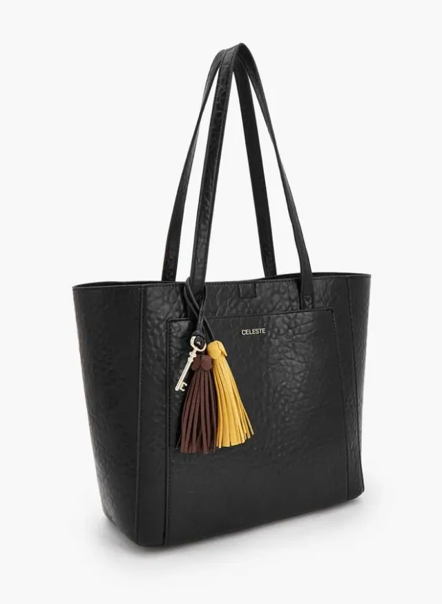 Textured School Tote Bag With Pouch - 37x13.5x28 CM – صورة 4