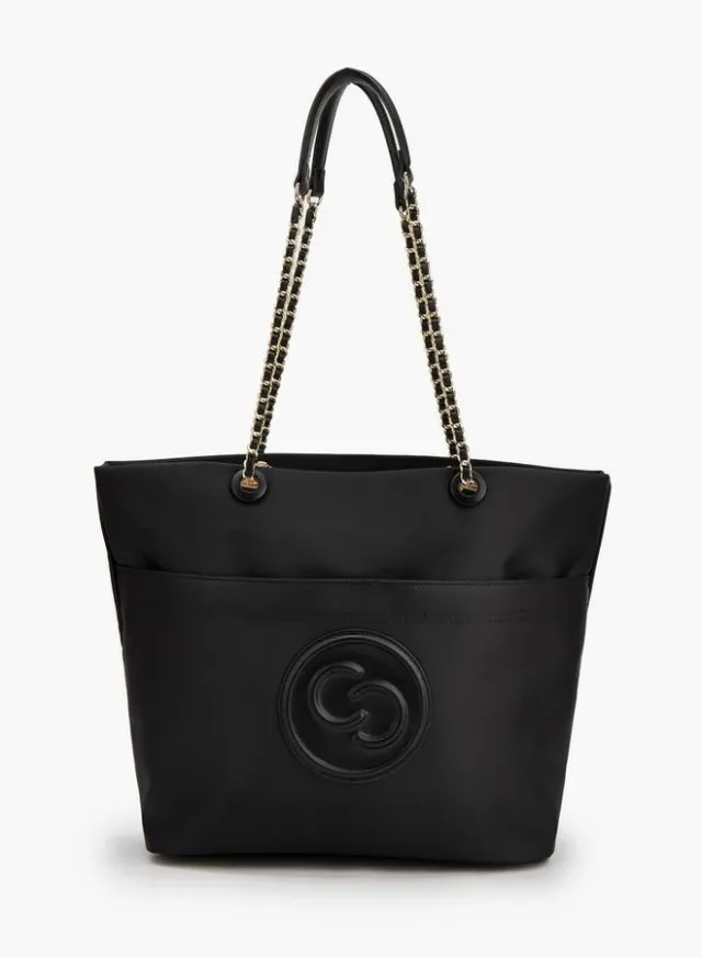 Logo Embossed School Tote Bag With Zip Closure - 31x16x31 CM