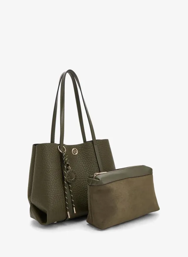 Textured Tote Bag With Pouch – image 2
