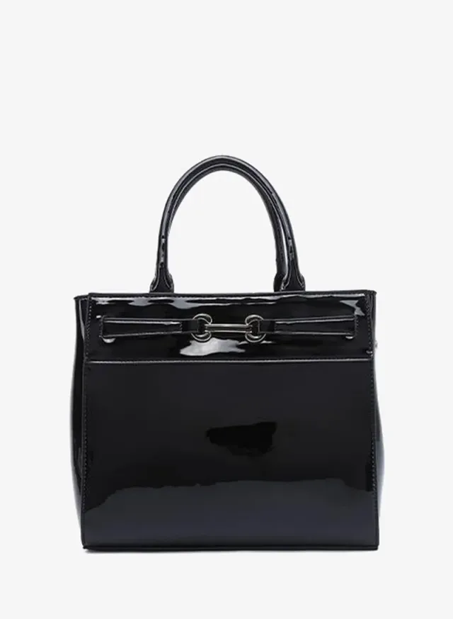 Stylish Patent Belted Tote Bag DR 003