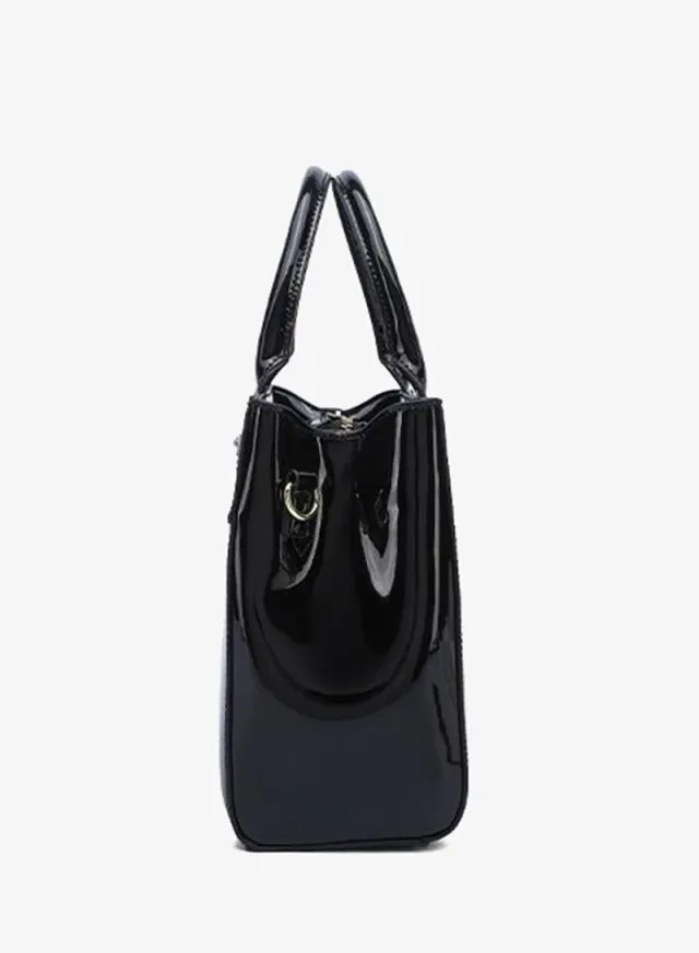Stylish Patent Belted Tote Bag DR 003 – صورة 5