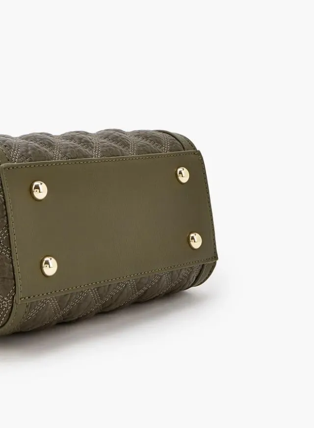 Quilted Tote Bag With Scarf Accent – صورة 6