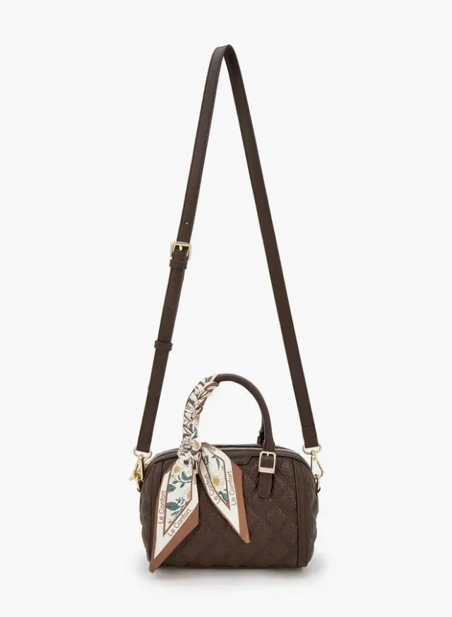 Quilted Tote Bag With Scarf Accent – image 2