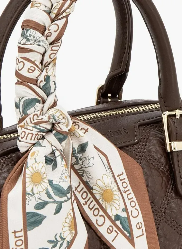 Quilted Tote Bag With Scarf Accent – image 4