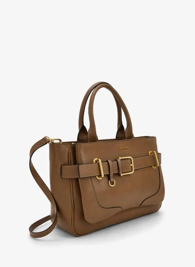 Buckled Detail Tote Bag With Zip Closure – صورة 2