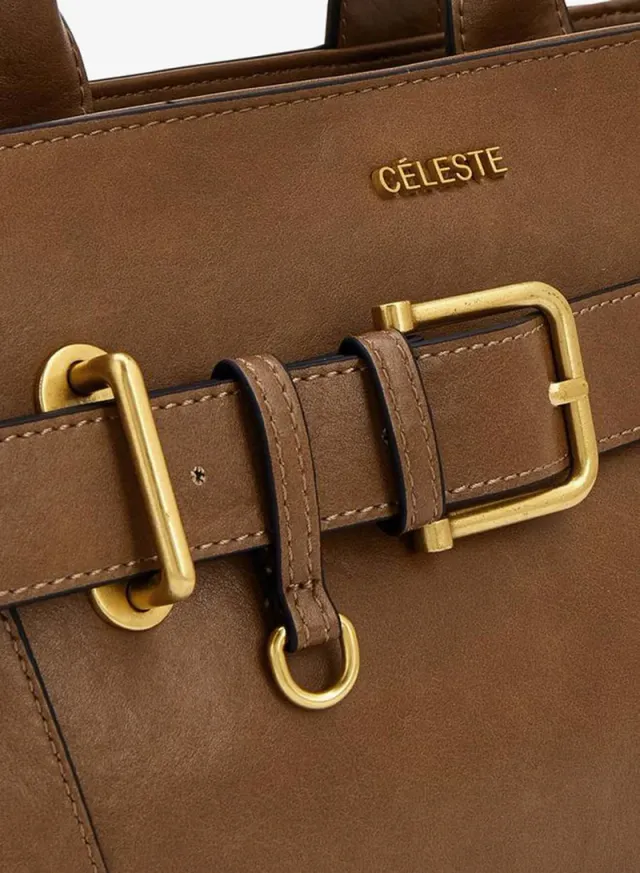 Buckled Detail Tote Bag With Zip Closure – صورة 3